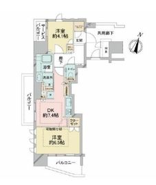 プレミスト山吹神楽坂 7階 間取り図