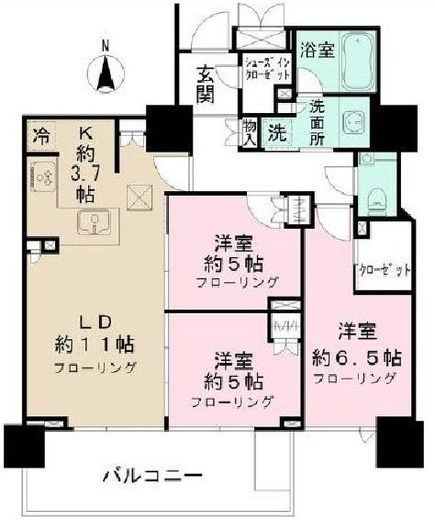 ベイサイドタワー晴海 15階 間取り図