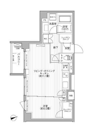 プラネソシエ大森山王 206 間取り図
