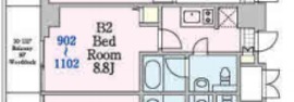 リージア西新宿O-PLACE 902 間取り図