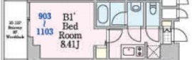 リージア西新宿O-PLACE 1103 間取り図