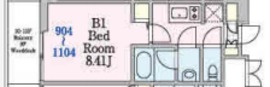 リージア西新宿O-PLACE 1104 間取り図