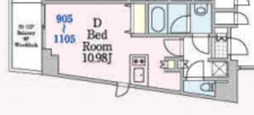 リージア西新宿O-PLACE 1105 間取り図