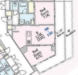 リージア西新宿O-PLACE 1106 間取り図
