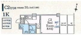 リージア西新宿O-PLACE 1007 間取り図