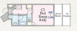 リージア西新宿O-PLACE 909 間取り図