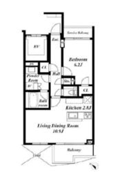 ロイヤルシーズン西麻布 4階 間取り図