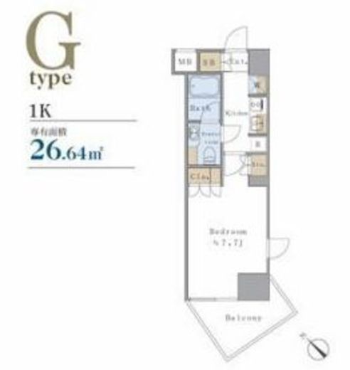 ブリリアイスト千駄ヶ谷 502 間取り図