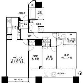 芝浦アイランド グローヴタワー 7階 間取り図