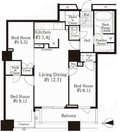 ラグナタワー 12階 間取り図