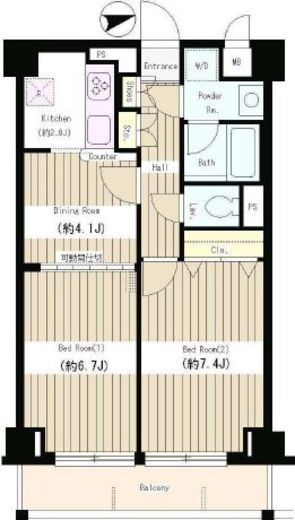 アミカル・エフ 405 間取り図