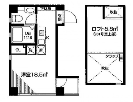 パークレジデンス芝公園 901 間取り図