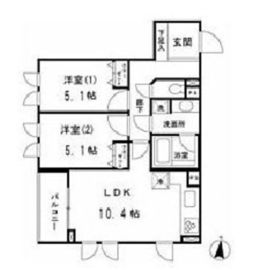 マーサル中野坂上 102 間取り図