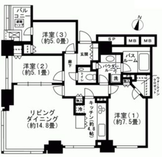 シティタワー九段下 18階 間取り図