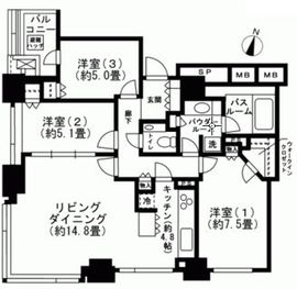 シティタワー九段下 18階 間取り図