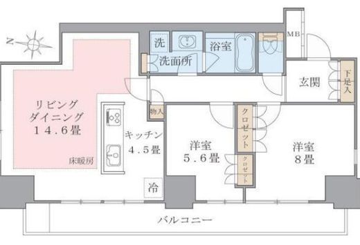 ブリリアイスト東雲キャナルコート 1002 間取り図