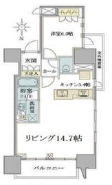 クラッシィスイート・ジオ東麻布 14階 間取り図