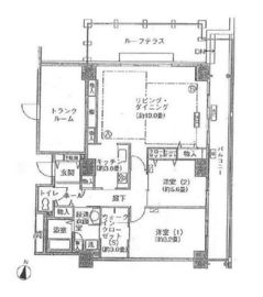 シティコート目黒 2-1004 間取り図