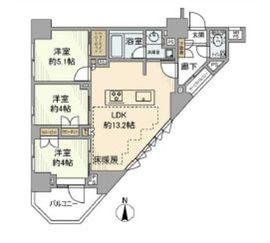 クリオ東日本橋 7階 間取り図