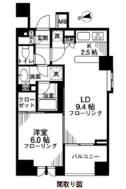 シティハウス東京新橋 5階 間取り図