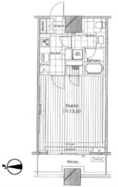 コンシェリア西新宿タワーズウエスト 14階 間取り図