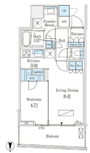 パークタワー晴海 15階 間取り図