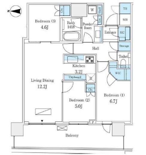 パークタワー晴海 11階 間取り図