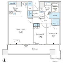 パークタワー晴海 18階 間取り図