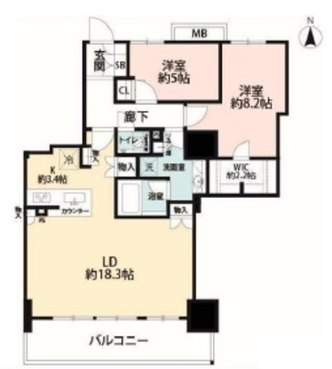 プライムパークス品川シーサイド ザ・タワー 28階 間取り図