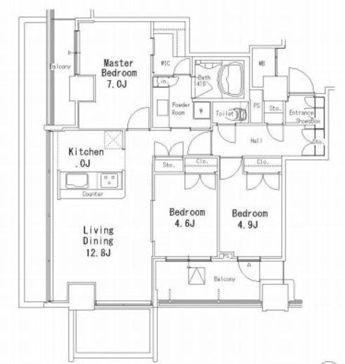 MFPR目黒タワー 1803 間取り図