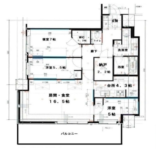 パークタワー晴海 16階 間取り図