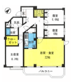 テラス広尾 2階 間取り図