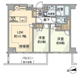 オープンレジデンシア東中野パークサイド 2階 間取り図