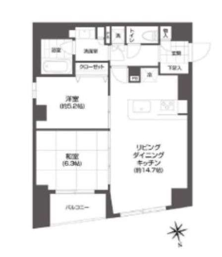 グランパセオ市谷甲良町 1302 間取り図