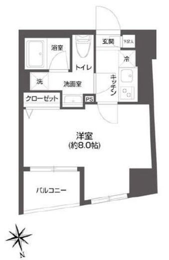 グランパセオ市谷甲良町 801 間取り図