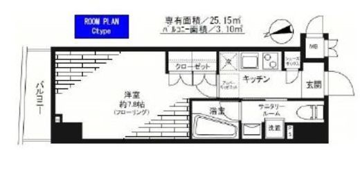 グランドコンシェルジュ新御徒町アジールコート 5階 間取り図