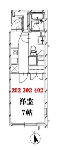 コンポジット門前仲町サウス 202 間取り図