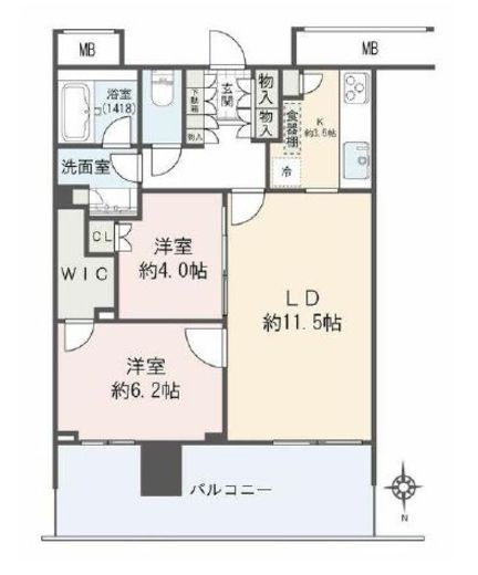 アーバンドックパークシティ豊洲タワー 39階 間取り図