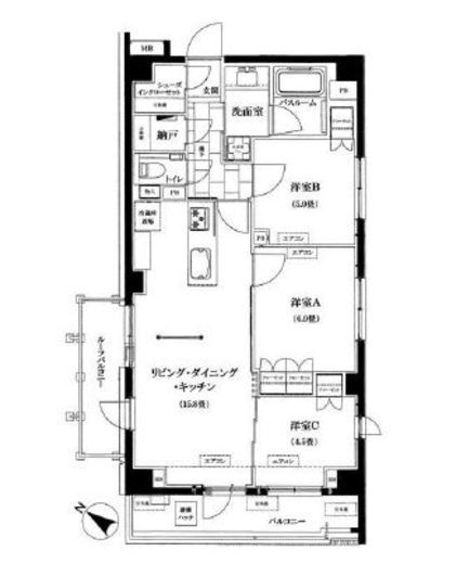 オープンレジデンシア谷中 5階 間取り図