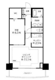 河田町ガーデン 1-2713 間取り図