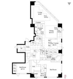 シティタワー四谷 24階 間取り図