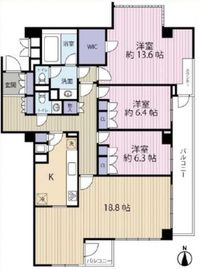 パークコート市谷台南榎 2階 間取り図