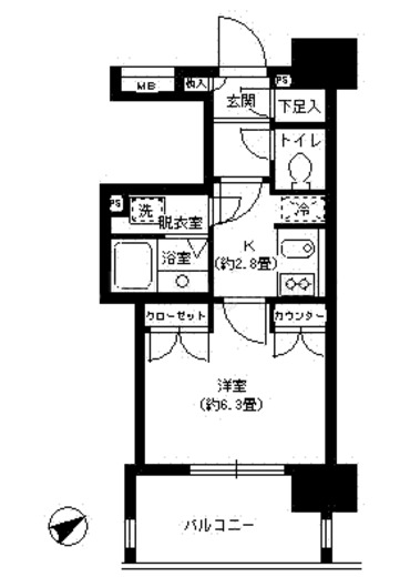 ライオンズシティ白金高輪 202 間取り図