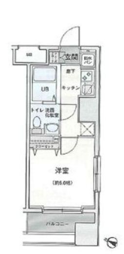 レジディア蒲田 312 間取り図