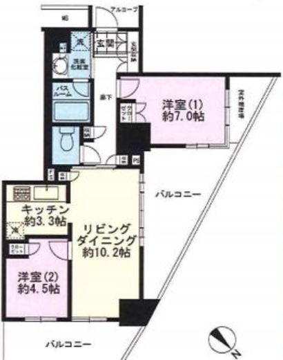 ステーションツインタワーズ糀谷フロントウエスト 15階 間取り図