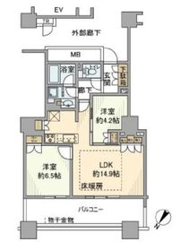 ブリリア有明スカイタワー 14階 間取り図