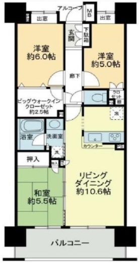 クレストシティレジデンス 2階 間取り図
