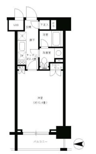 パークキューブ神田 304 間取り図