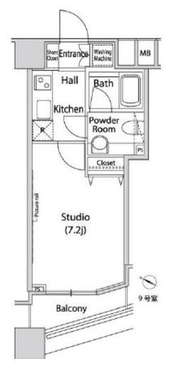 ファーストリアルタワー新宿 409 間取り図