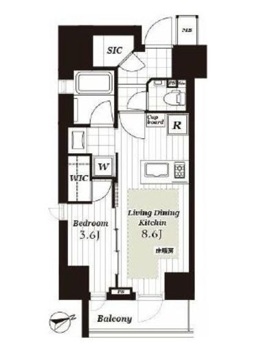 オープンレジデンシア虎ノ門 8階 間取り図